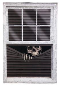 47" Peeking Skeleton Curtain Halloween Prop | Wall Decoration