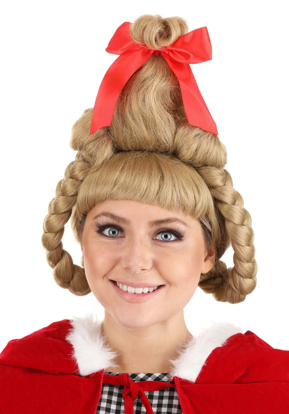 Women's Deluxe Dr. Seuss Cindy Lou Who Wig | How the Grinch Stole Christmas Accessories