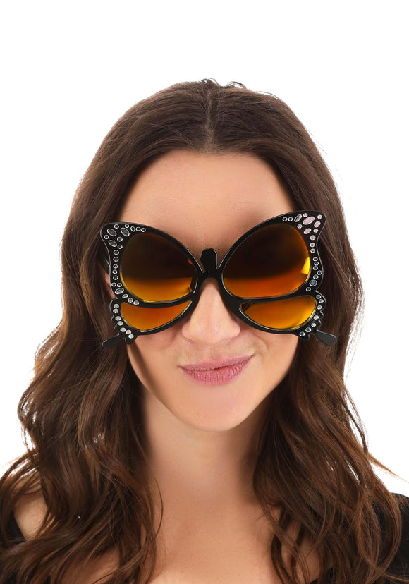 Orange Butterfly Adult Costume Glasses | Animal Accessories