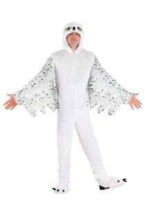 Plush White Owl Adult Costume | Animal Costumes