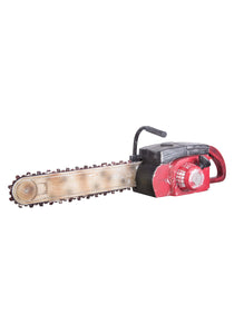 Animated Red Rusted Finish Chainsaw Prop | Scary Halloween Decorations