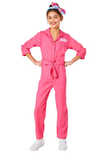 Barbie Movie Girl's Pink Jumpsuit Costume for Kids