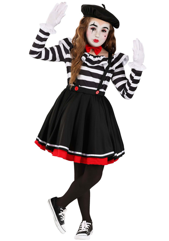 Girl's Curious Mime Costume | Mime Costumes for Girls