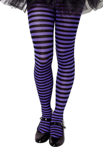 Kid's Black and Purple Stripe Stockings | Costume Tights