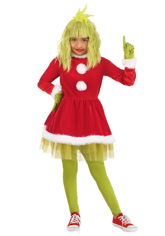 Dr. Seuss Girl's The Grinch Costume Dress | Kid's Grinch Costumes