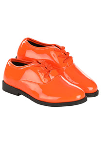 Child Orange Shiny Tuxedo Shoe | Kid's Costume Shoes