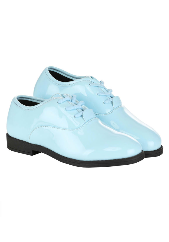 Child Powder Blue Shiny Tuxedo Shoe | Costume Shoes