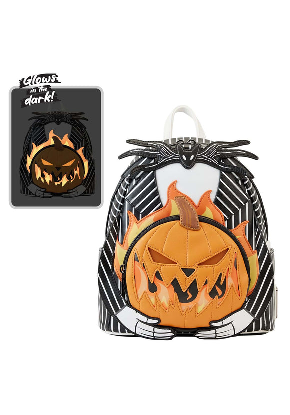 Loungefly Disney Nightmare Before Christmas Jack Pumpkin Glow Head Mini Backpack