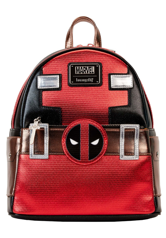 Marvel Loungefly Metallic Deadpool Cosplay Mini Backpack