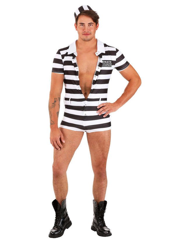 Men's Sexy Striped Prisoner Costume | Sexy Halloween Costumes