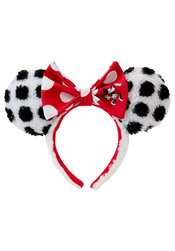 Disney Minnie Mouse Rocks the Dots Loungefly Sherpa Headband | Disney Headbands