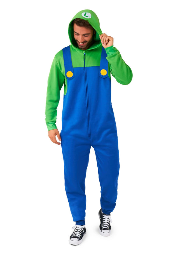 Super Mario Bros. Adult Luigi Costume Onesie | Luigi Costumes