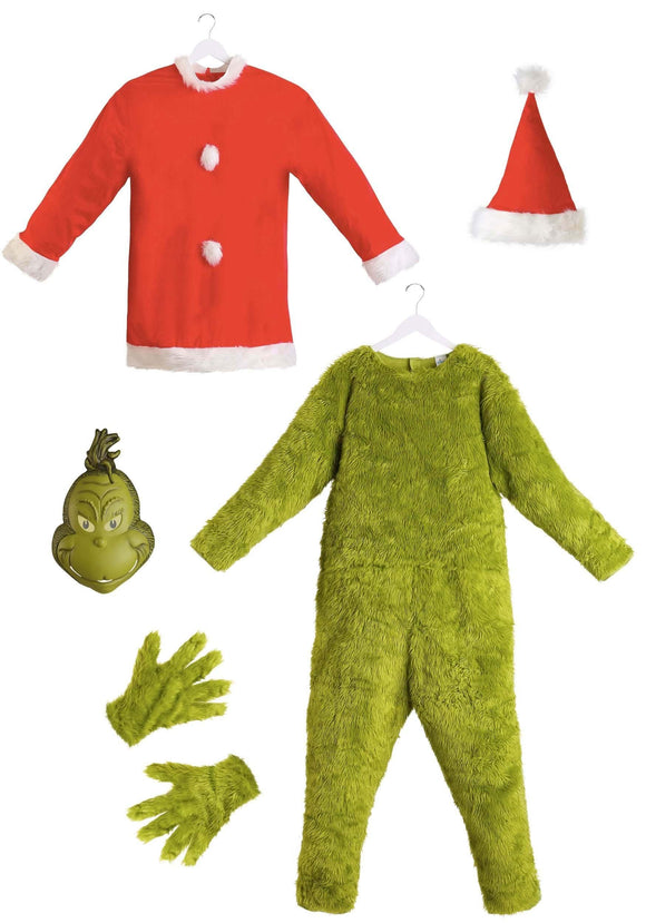 The Grinch Adult Plus Size Santa Deluxe Jumpsuit with Mask