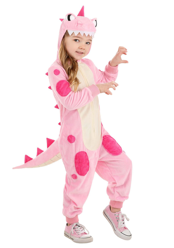 Toddler Pink Dinosaur Onesie Costume | Dinosaur Costumes