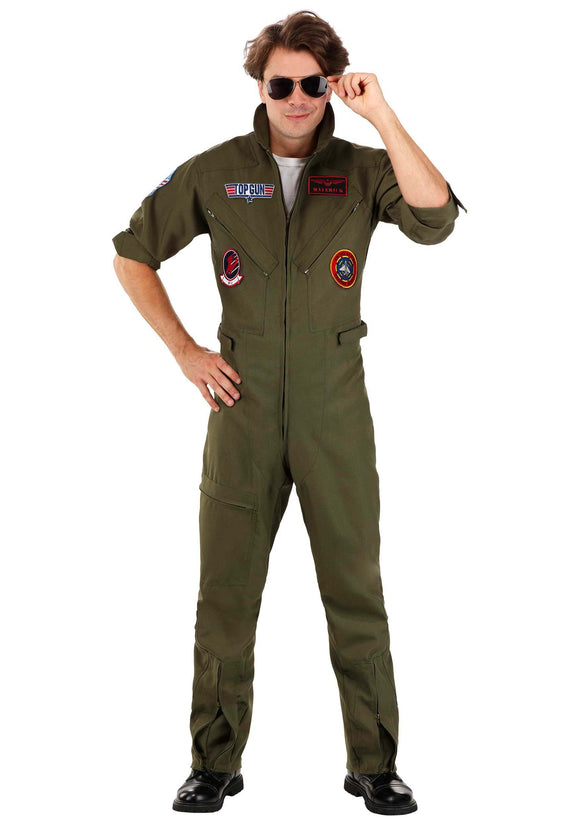 Men's Top Gun Costume Flight Suit | Movie Costumes