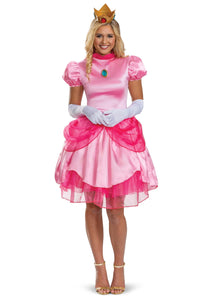 Women's Deluxe Super Mario Bros. Pretty Princess Peach Costume | Nintendo Costumes