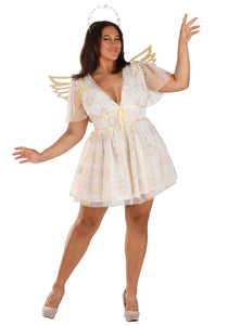 Plus Size Gold Starburst Angel Women's Costume | Angel Costumes