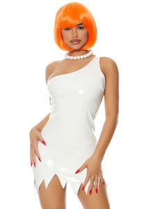 Adult Sexy Bedrock Baddie Costume Dress and Necklace | Sexy Costumes