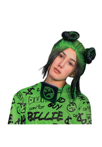 Billie Eilish: Adult Green Double Bun Wig