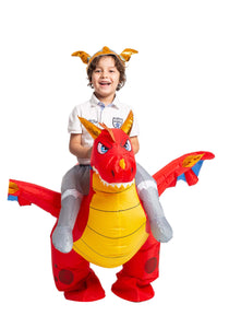 Inflatable Riding A Fire Dragon Child Costume