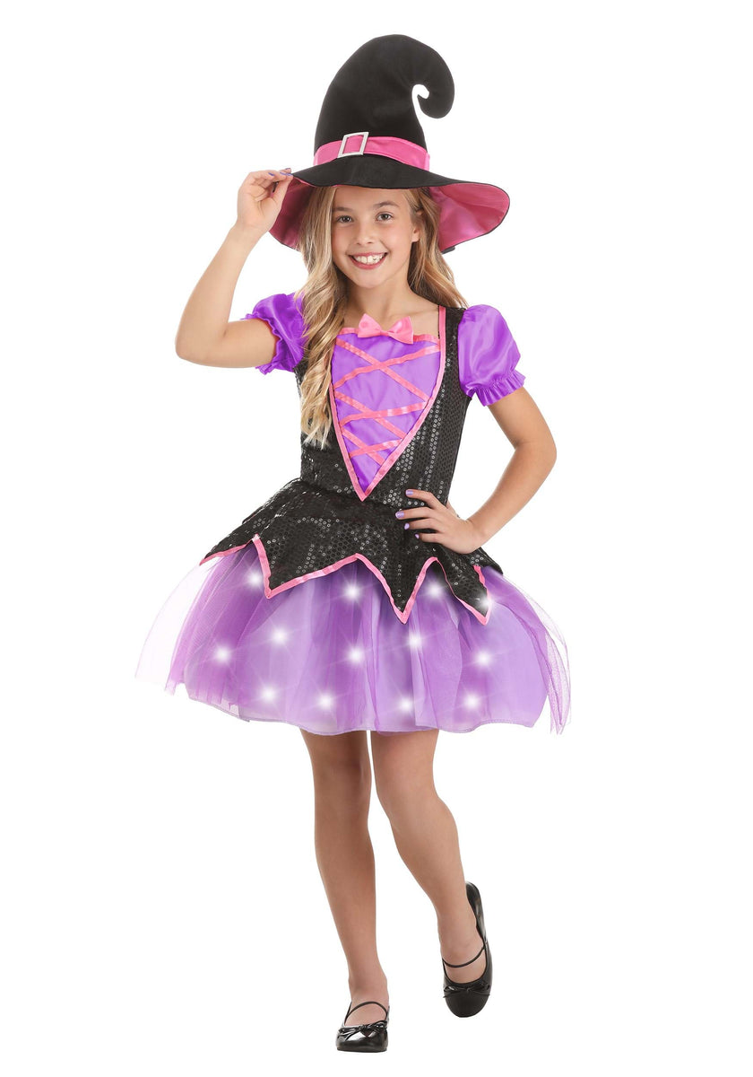 Pink Light-Up Girl's Witch Costume – Kids Halloween Costumes