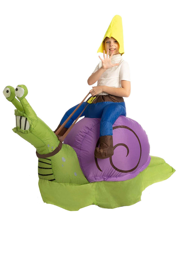 Kids Inflatable Grumpy Snail Ride-On Costume