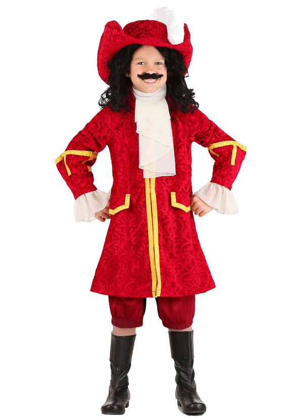 Kid's Captain Hook Costume, Kids Unisex, Size: Small, Red
