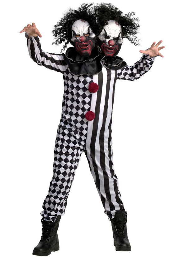 Two-Headed Kid's Clown Costume