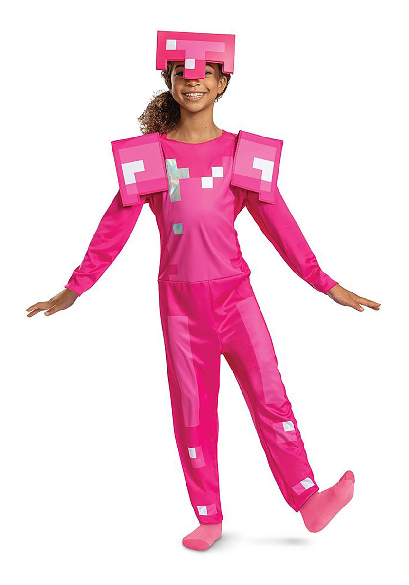 Minecraft Classic Pink Armor Girl's Costume – Kids Halloween Costumes