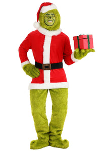 The Grinch Santa Open Face Adult Costume