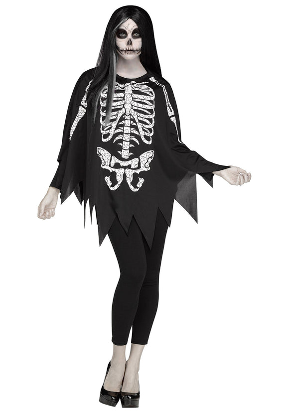 White Bones Poncho Costume for Women